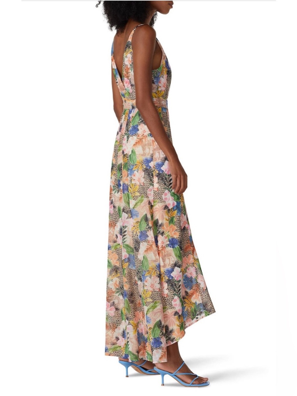 Hutch~Floral Wrap High-Low Leah Wrap Dress in Pink, Blue, Green~Size Small~$335~ - Picture 3 of 8